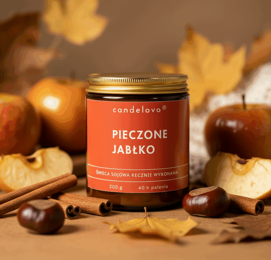 Świeca o zapachu pieczonego jabłka