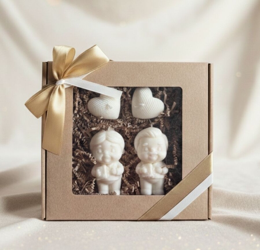 Zestaw prezentowy świec dekoracyjnych dla Babci i Dziadka