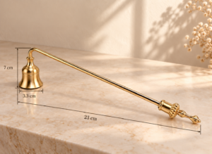 Gasidło do świec Candelovo – złoty dzwonek na rączce, długość 23 cm