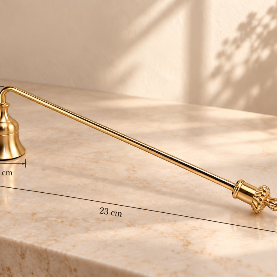 Gasidło do świec Candelovo – złoty dzwonek na rączce, długość 23 cm
